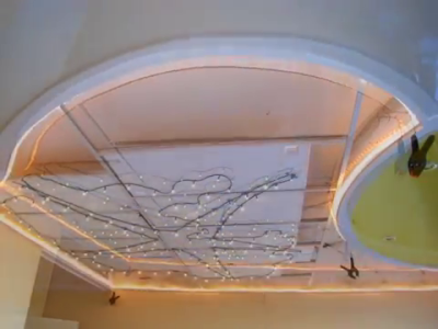 Точечное освещение светодиодами в натяжных потолках